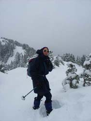 One of the explorers setting off to climb some more